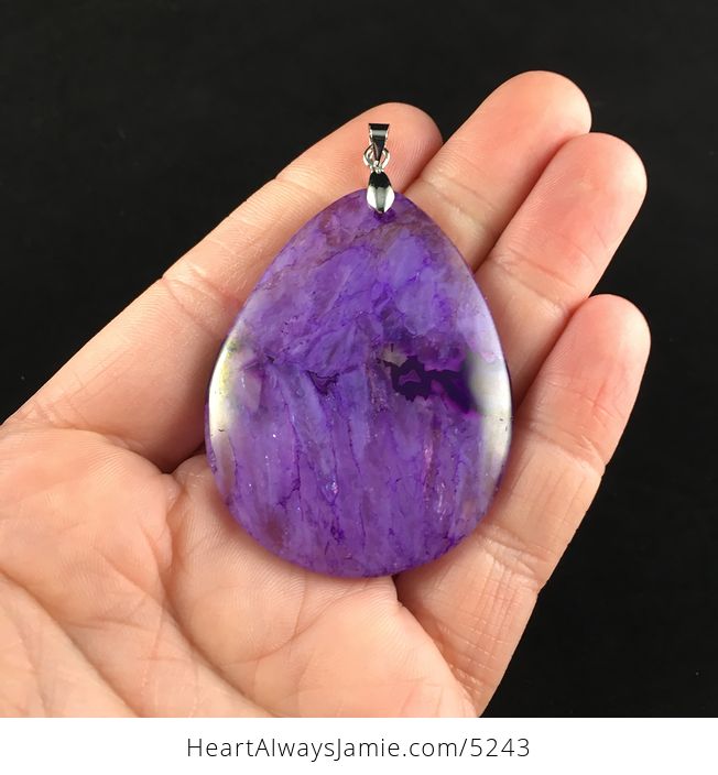 Purple Druzy Agate Stone Jewelry Pendant - #ixRnN1moIXk-1
