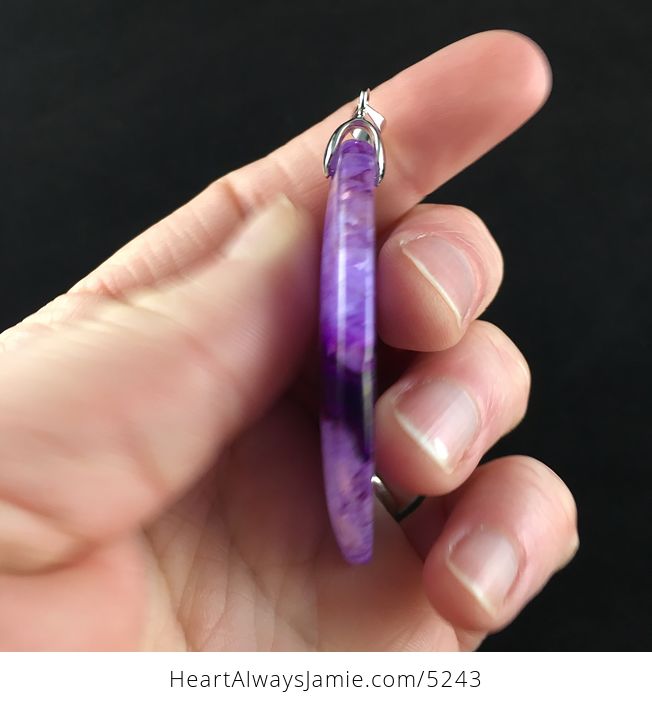 Purple Druzy Agate Stone Jewelry Pendant - #ixRnN1moIXk-5