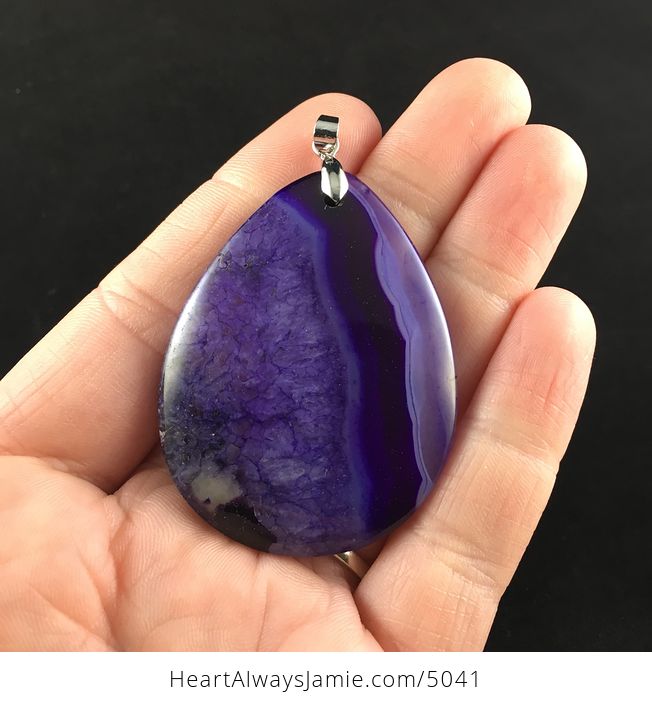 Purple Druzy Agate Stone Jewelry Pendant - #ow1VJES0OXg-1