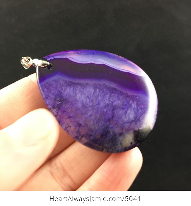 Purple Druzy Agate Stone Jewelry Pendant - #ow1VJES0OXg-4