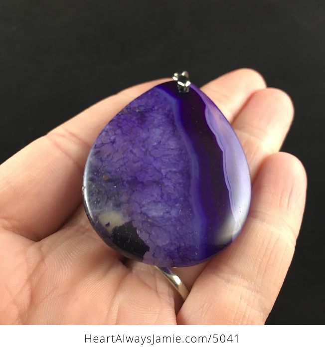 Purple Druzy Agate Stone Jewelry Pendant - #ow1VJES0OXg-2