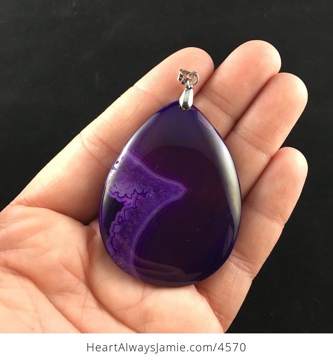 Purple Druzy Agate Stone Jewelry Pendant - #saSZMxqm5tg-1