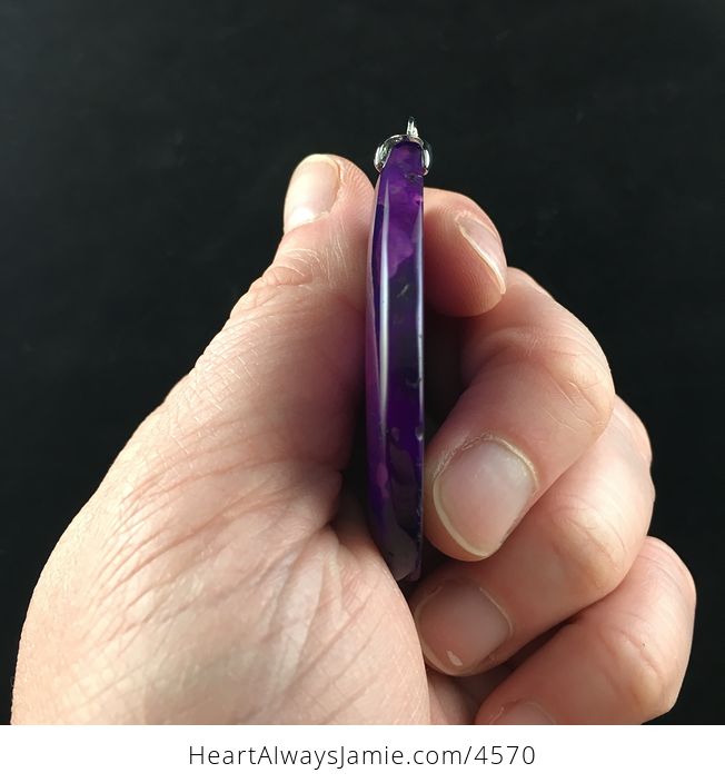 Purple Druzy Agate Stone Jewelry Pendant - #saSZMxqm5tg-3