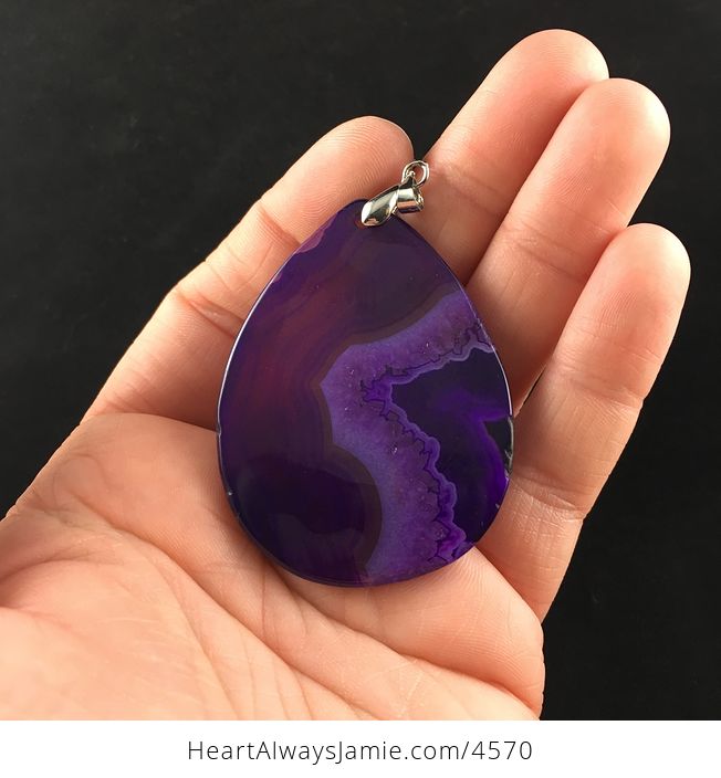 Purple Druzy Agate Stone Jewelry Pendant - #saSZMxqm5tg-4