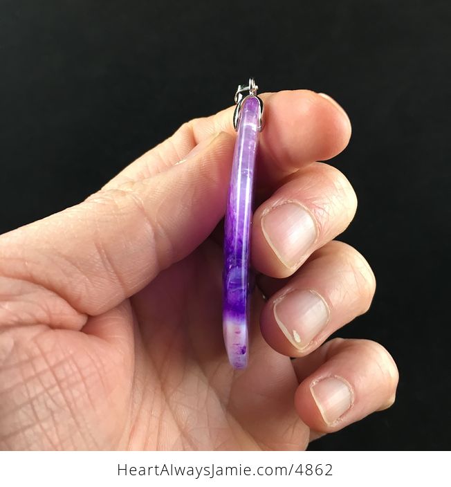 Purple Druzy Agate Stone Jewelry Pendant - #wQkbHLkiepg-4