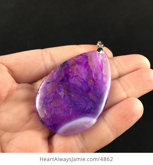 Purple Druzy Agate Stone Jewelry Pendant - #wQkbHLkiepg-3