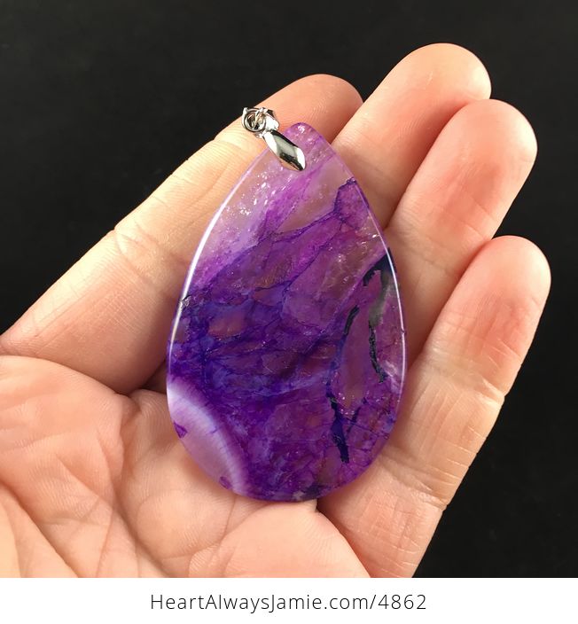 Purple Druzy Agate Stone Jewelry Pendant - #wQkbHLkiepg-5