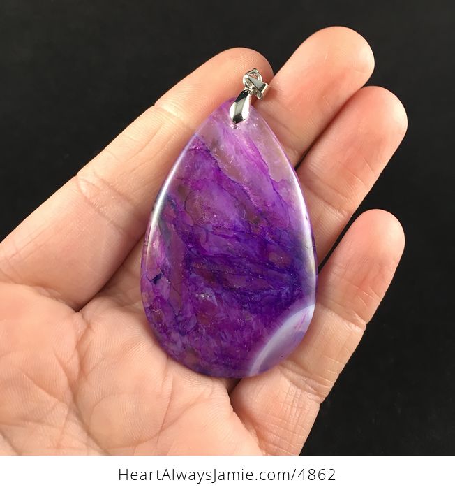 Purple Druzy Agate Stone Jewelry Pendant - #wQkbHLkiepg-1