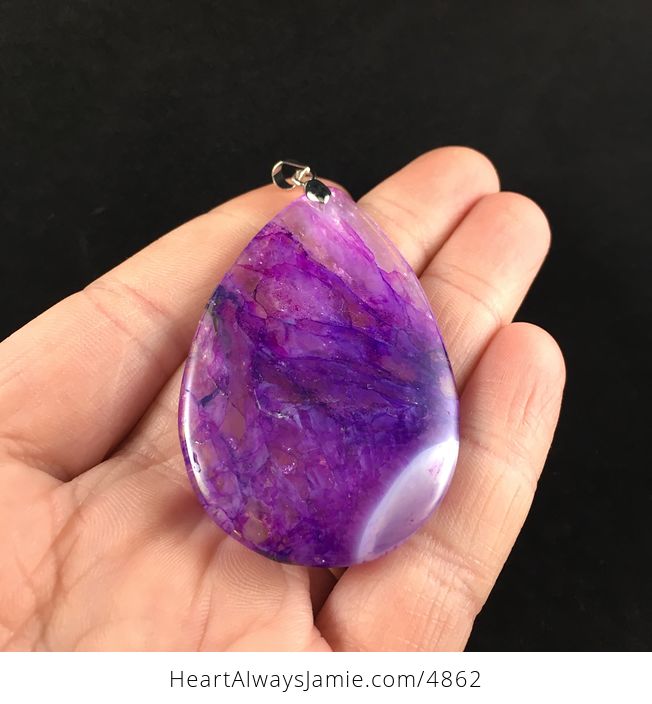Purple Druzy Agate Stone Jewelry Pendant - #wQkbHLkiepg-2