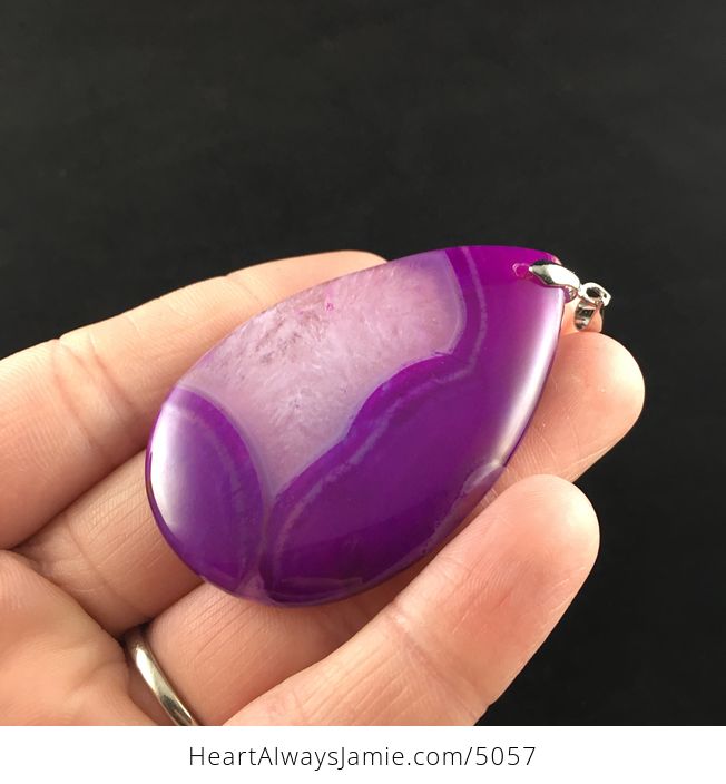 Purple Druzy Agate Stone Jewelry Pendant - #yWLKrLURiBI-3