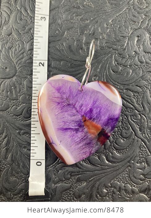 Purple Druzy Heart Shaped Stone Jewelry Pendant Crystal Ornament - #jiOAdBs7iWA-5