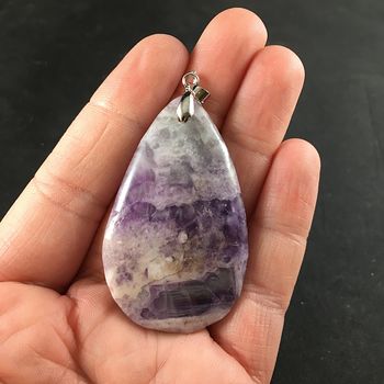 Purple Fluorite Crystal Stone Jewelry Pendant #afn2QEIL5yc