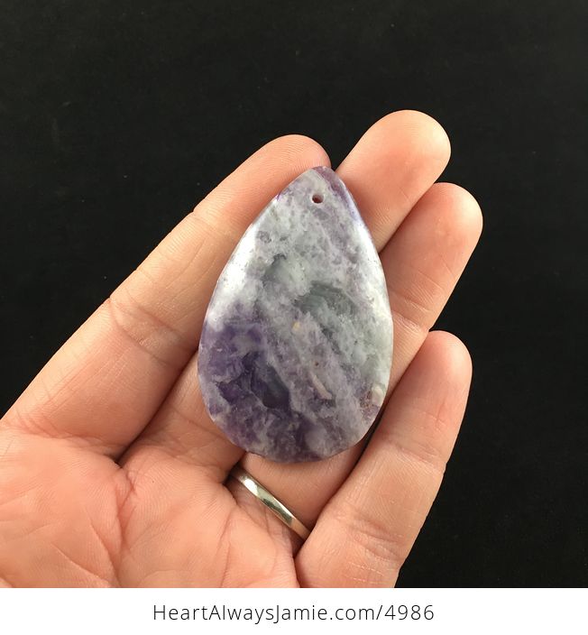 Purple Fluorite Crystal Stone Jewelry Pendant - #1DAtlP8Ui3c-1