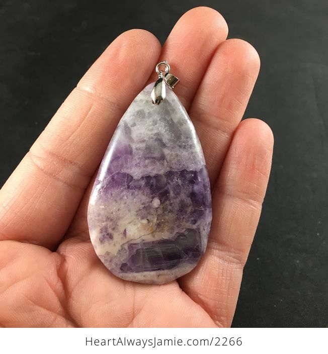 Purple Fluorite Crystal Stone Jewelry Pendant - #afn2QEIL5yc-1