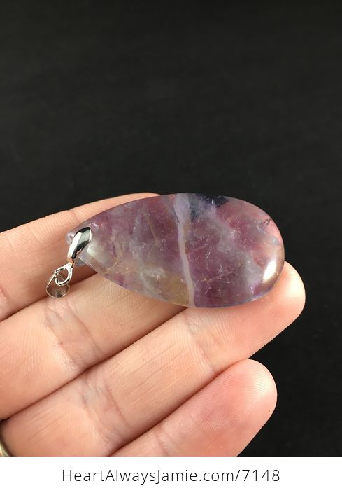 Purple Fluorite Stone Jewelry Pendant - #qqH7qbaHOGc-4