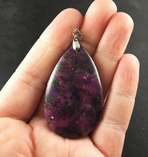 Purple Galaxy like Lepidolite Stone Pendant #eNZmLKbh5gk