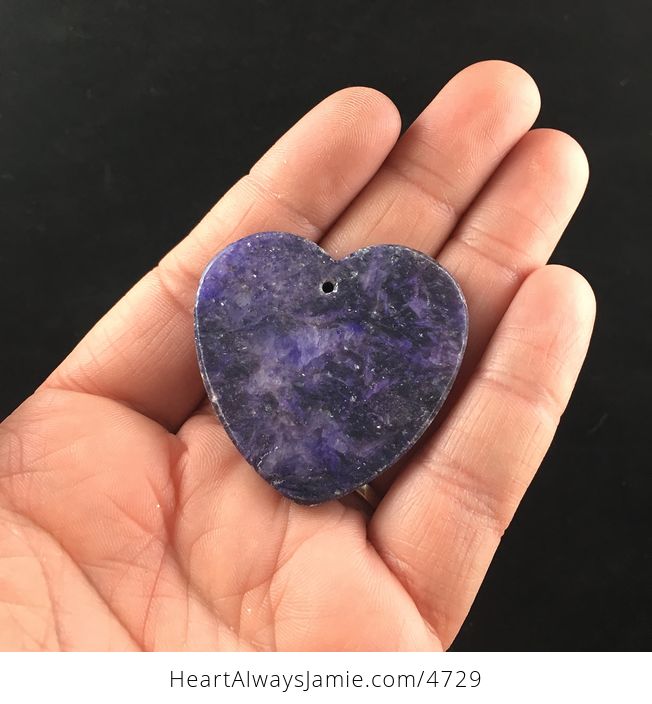 Purple Heart Shaped Lepidolite Stone Jewelry Pendant - #5X0qTwtdAC0-5