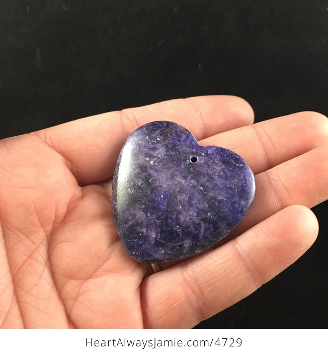 Purple Heart Shaped Lepidolite Stone Jewelry Pendant - #5X0qTwtdAC0-3