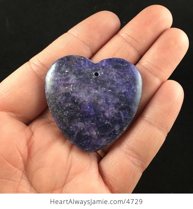 Purple Heart Shaped Lepidolite Stone Jewelry Pendant - #5X0qTwtdAC0-1