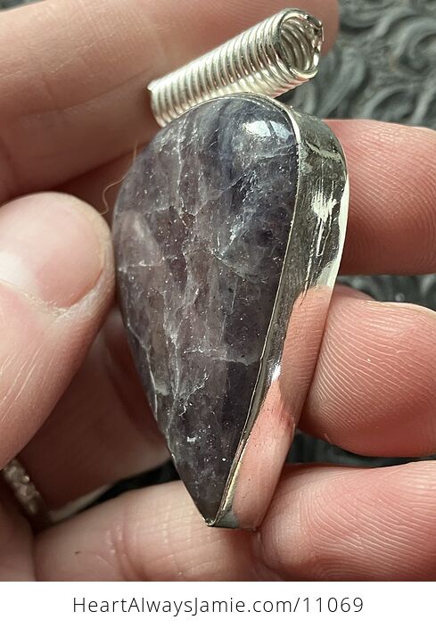 Purple Iolite Crystal Stone Jewelry Pendant - #Paa74sqmLpM-6