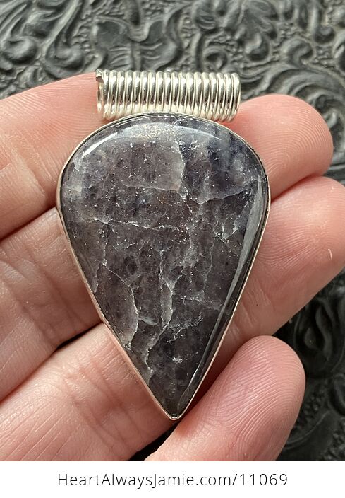 Purple Iolite Crystal Stone Jewelry Pendant - #Paa74sqmLpM-1