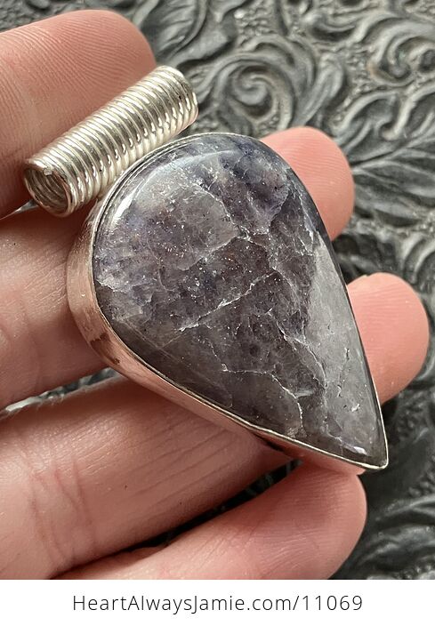 Purple Iolite Crystal Stone Jewelry Pendant - #Paa74sqmLpM-5