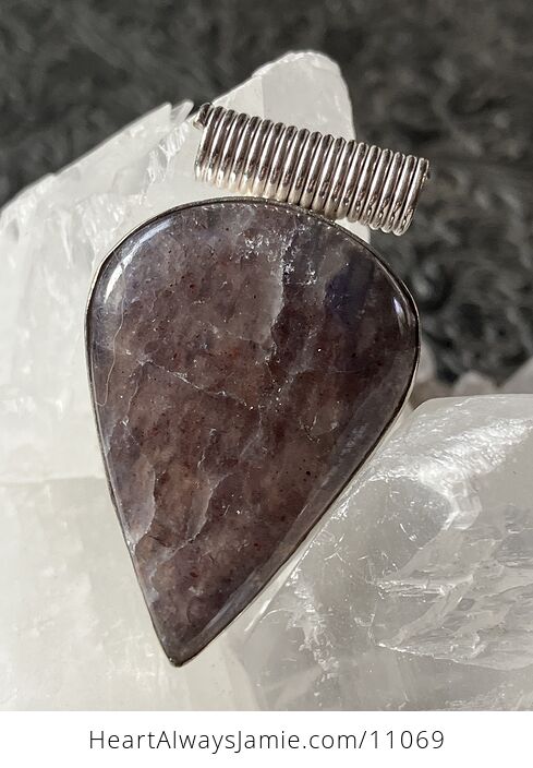 Purple Iolite Crystal Stone Jewelry Pendant - #Paa74sqmLpM-2