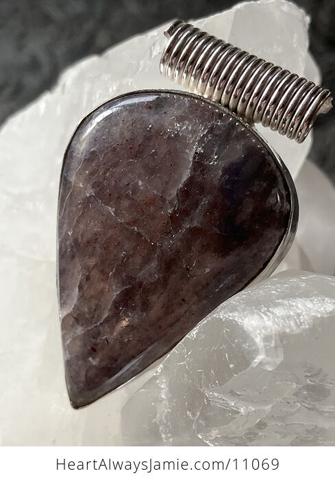 Purple Iolite Crystal Stone Jewelry Pendant - #Paa74sqmLpM-3