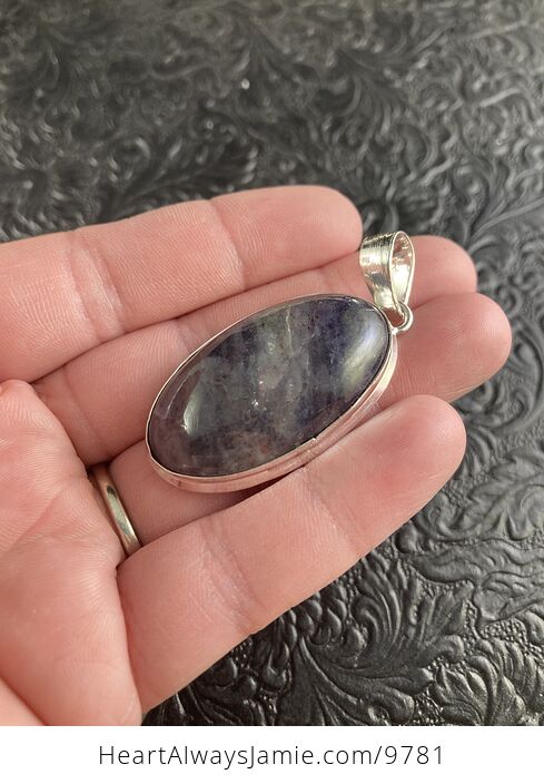 Purple Iolite Crystal Stone Jewelry Pendant - #TnE8nvGRAmI-4