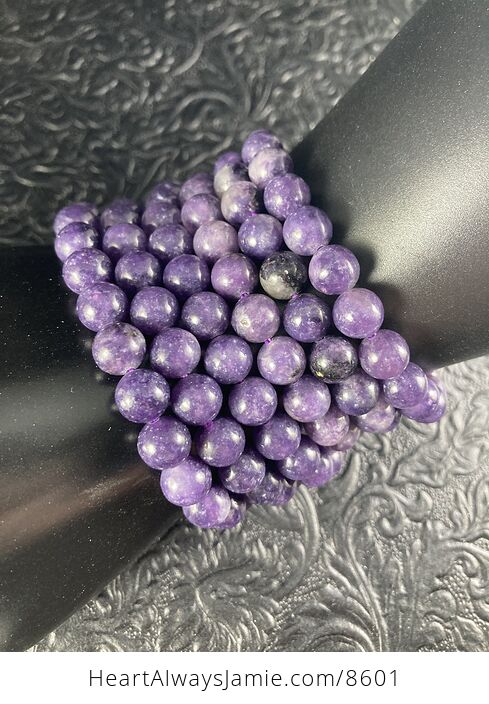 Purple Lepidolite 8mm Natural Gemstone Jewelry Bracelet - #h0spdIXP2C8-1