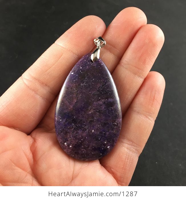 Purple Lepidolite Resembling a Galaxy Stone Pendant - #KtbBiVEF1uQ-1