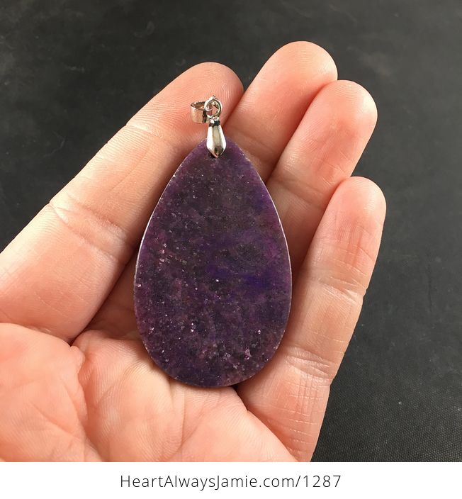 Purple Lepidolite Resembling a Galaxy Stone Pendant Necklace - #KtbBiVEF1uQ-2