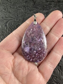 Purple Lepidolite Stone Jewelry Pendant #Y6Id4ujukRg