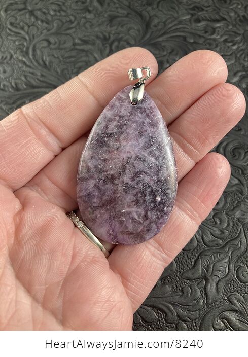Purple Lepidolite Stone Jewelry Pendant - #X9iTsmhRV4Y-1