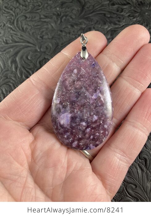 Purple Lepidolite Stone Jewelry Pendant - #Y6Id4ujukRg-1