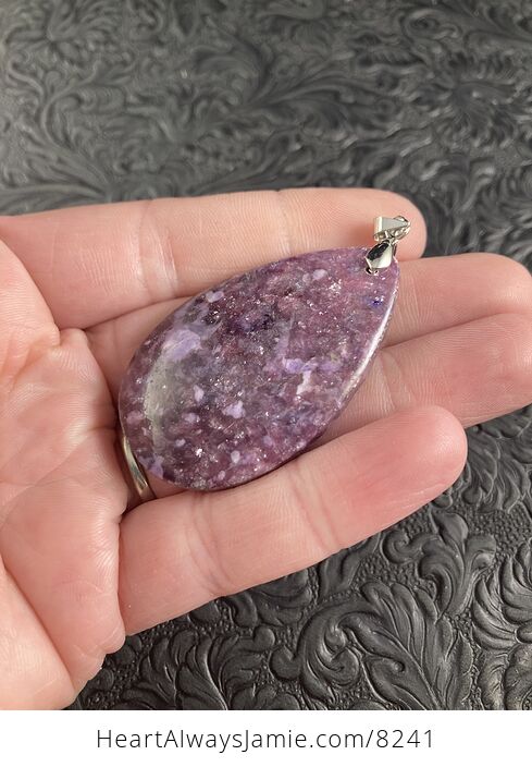 Purple Lepidolite Stone Jewelry Pendant - #Y6Id4ujukRg-2