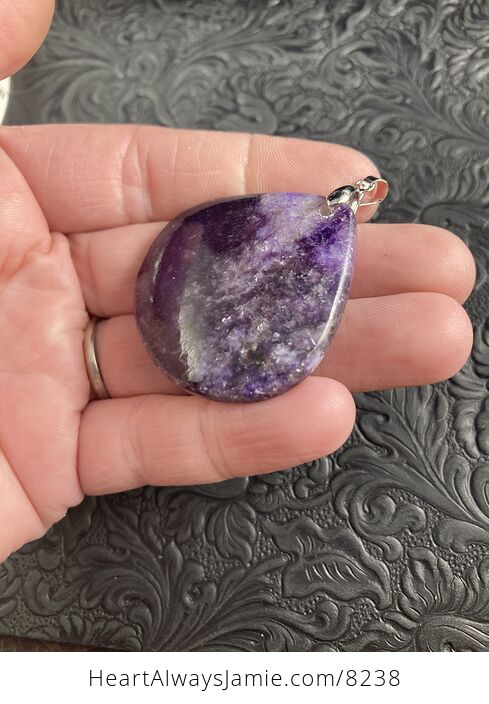 Purple Lepidolite Stone Jewelry Pendant - #bMb6dIXqRCo-4