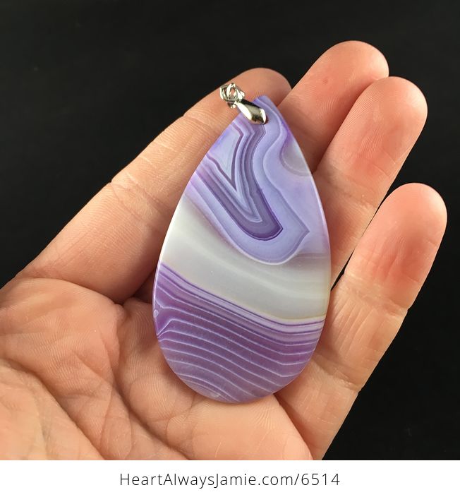 Purple Matte Agate Stone Jewelry Pendant - #5D1FZzwO6k4-6