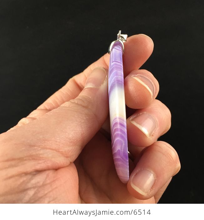 Purple Matte Agate Stone Jewelry Pendant - #5D1FZzwO6k4-5