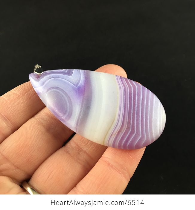 Purple Matte Agate Stone Jewelry Pendant - #5D1FZzwO6k4-4