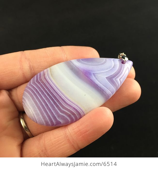 Purple Matte Agate Stone Jewelry Pendant - #5D1FZzwO6k4-3