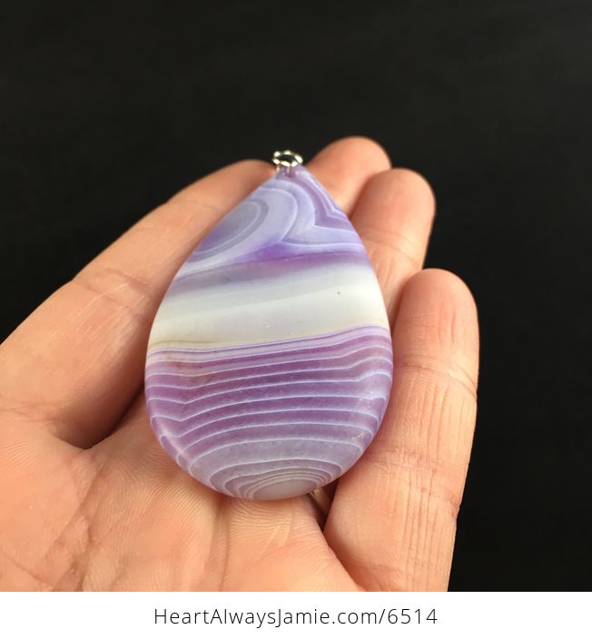 Purple Matte Agate Stone Jewelry Pendant - #5D1FZzwO6k4-2