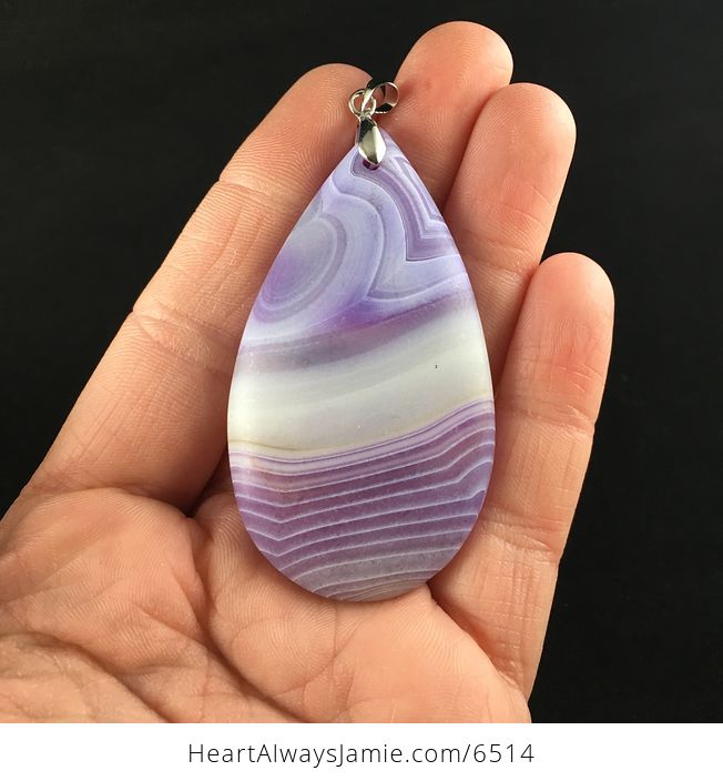 Purple Matte Agate Stone Jewelry Pendant - #5D1FZzwO6k4-1