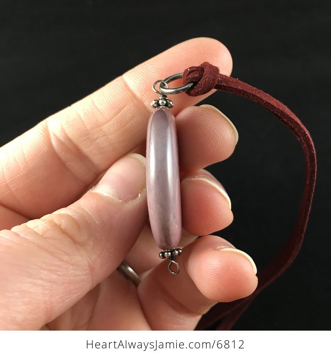 Purple Mookaite Jasper Stone Jewelry Pendant Necklace - #Aamf07jP9u8-2