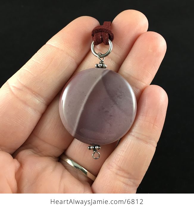 Purple Mookaite Jasper Stone Jewelry Pendant Necklace - #Aamf07jP9u8-1