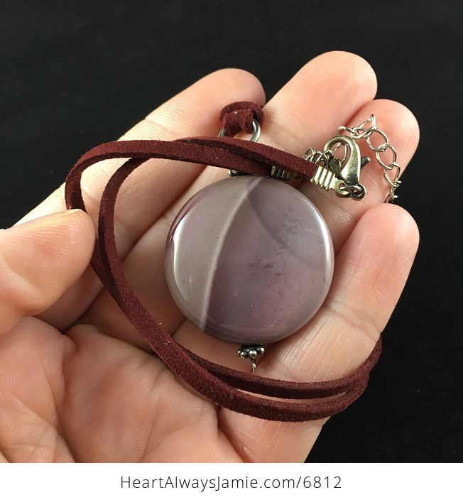Purple Mookaite Jasper Stone Jewelry Pendant Necklace - #Aamf07jP9u8-4