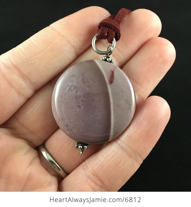 Purple Mookaite Jasper Stone Jewelry Pendant Necklace - #Aamf07jP9u8-3