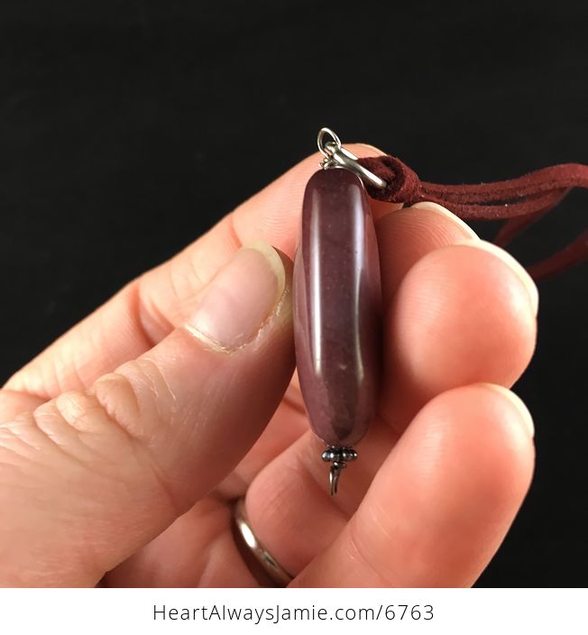 Purple Mookaite Jasper Stone Jewelry Pendant Necklace - #J2nI3Pa2U90-4