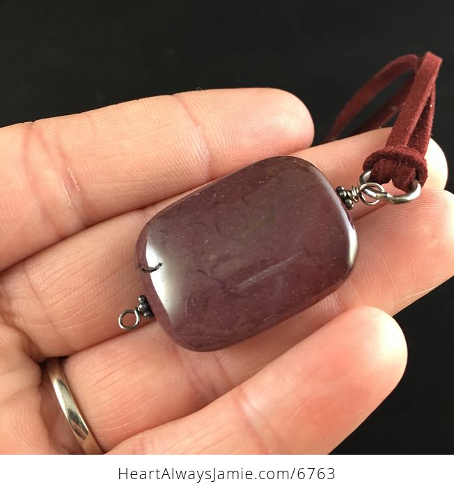 Purple Mookaite Jasper Stone Jewelry Pendant Necklace - #J2nI3Pa2U90-3