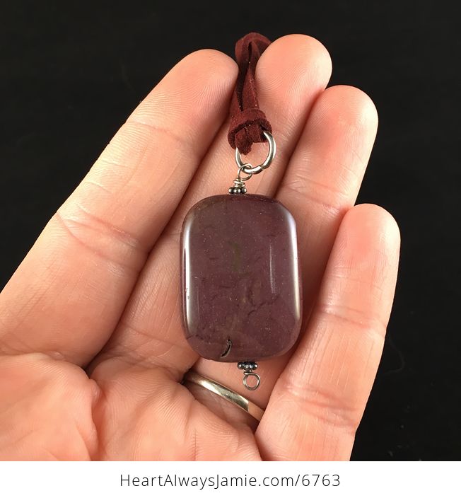 Purple Mookaite Jasper Stone Jewelry Pendant Necklace - #J2nI3Pa2U90-2
